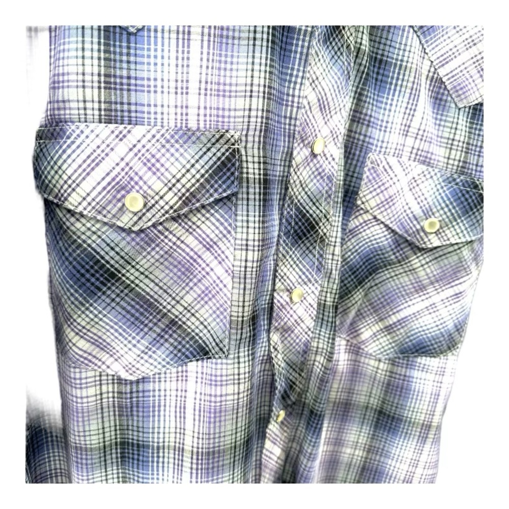 Wrangler | Men’s M Medium Plaid Pearl Snap Long Sleeve Shirt Western Rodeo - Picture 6 of 11
